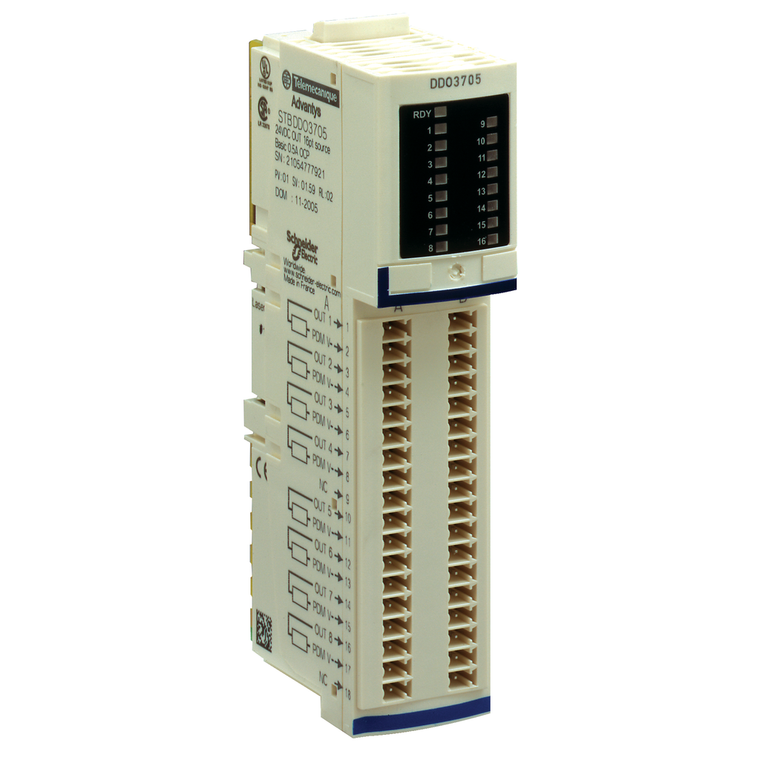 Schneider Electric STBDDO3705 24Vdc Out 16Pt Source Basic 0.5A