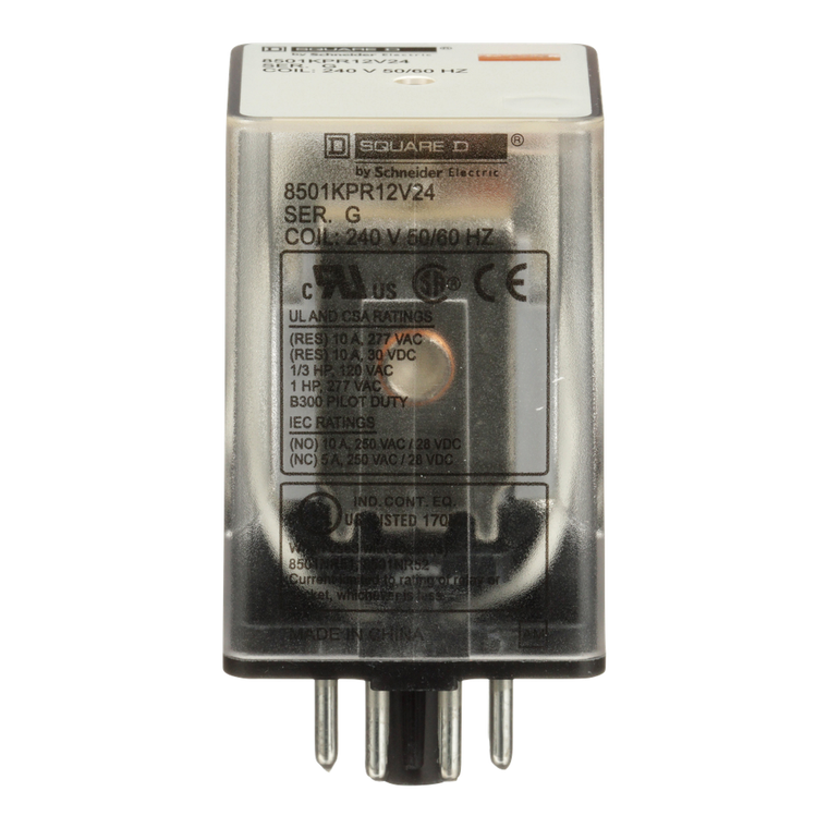 Schneider Electric 8501KPR12V24 Relay 2Co Cyl Pin 10A@240V 240Vac Coil
