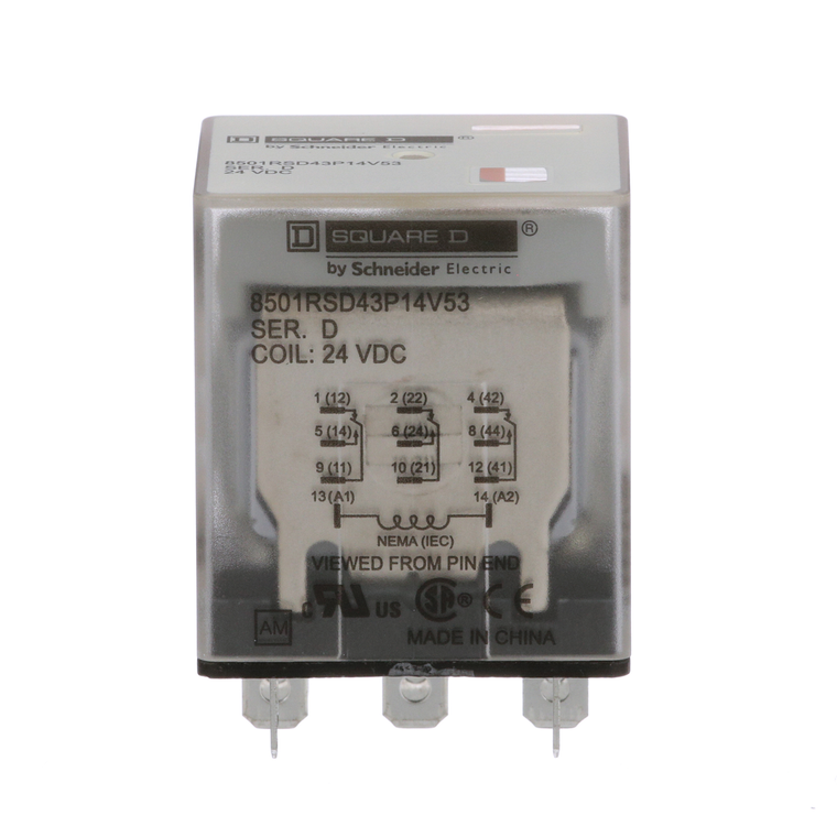 Schneider Electric 8501RSD43P14V53 Relay250Vac15Amptyper+Options