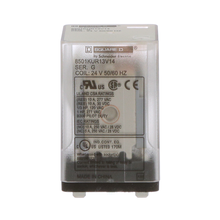 Schneider Electric 8501KUR13V14 Relay 3Co Qc Pin 6.6A@240V 24Vac Coil