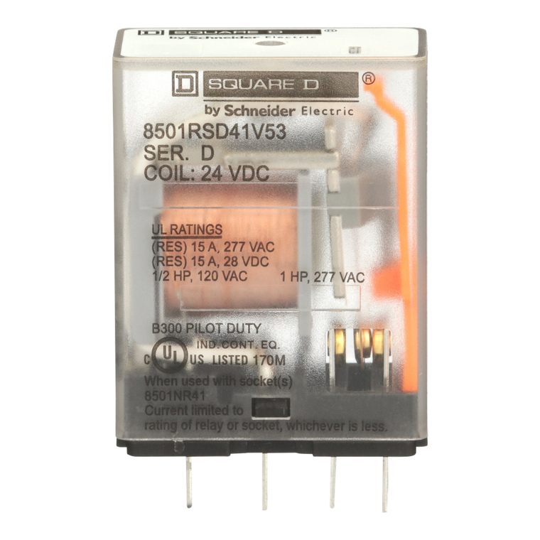 Schneider Electric 8501RSD41V53 Relay240Vac15Amptyper+Options