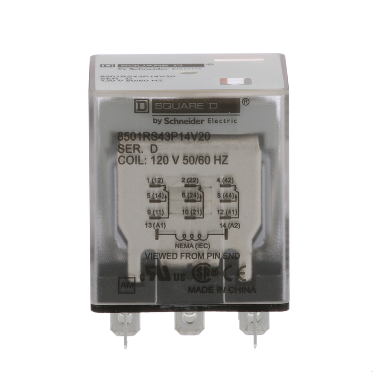 Schneider Electric 8501RS43P14V20 Relay240Vac15Amptyper+Options
