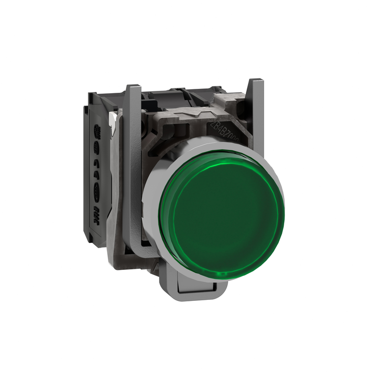 Schneider Electric XB4BW13G5 Illuminated Pushbutton, Green Projecting