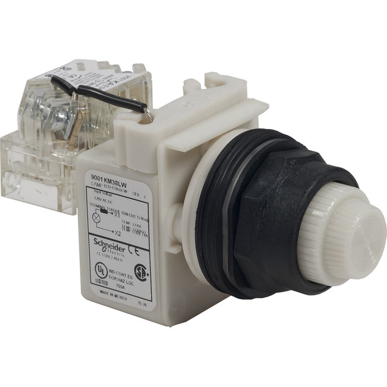 Schneider Electric 9001SKT38LW Pilot Light 120V 30Mm Type Sk+Opt