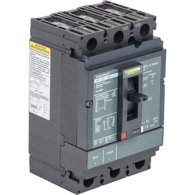 Schneider Electric HDL36080C Molded Case Circuit Breaker 600V 80A