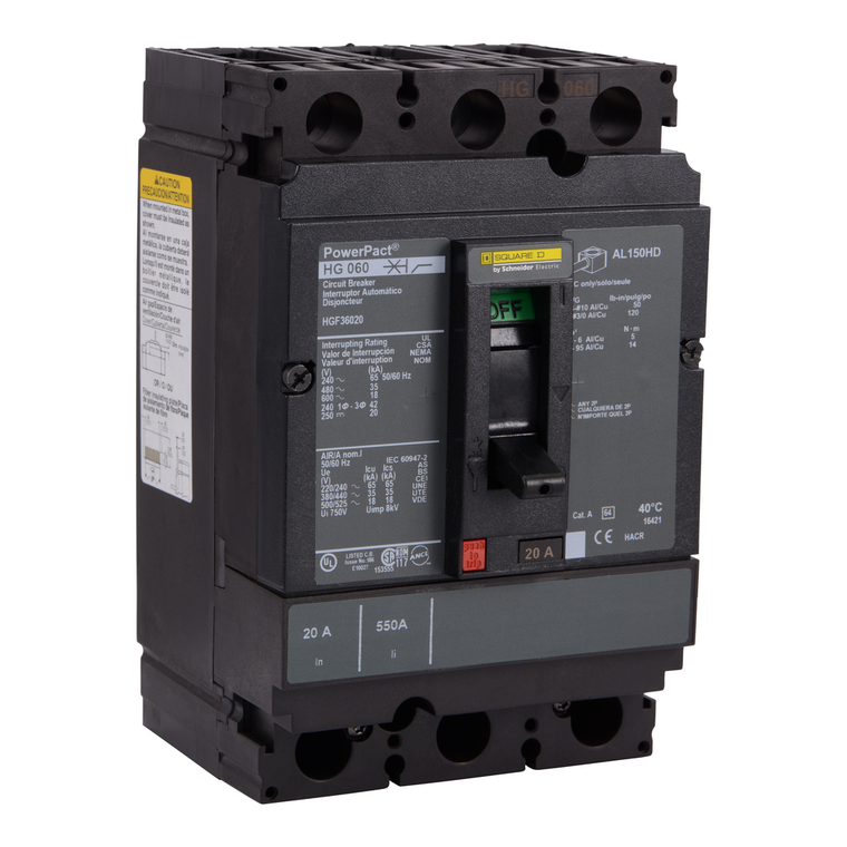 Schneider Electric HGF36100 Molded Case Circuit Breaker 600V 100A