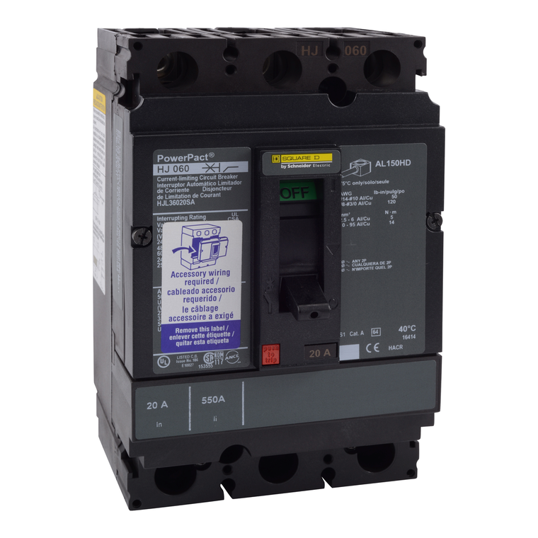 Schneider Electric HJL36090AA Molded Case Circuit Breaker 600V 90A