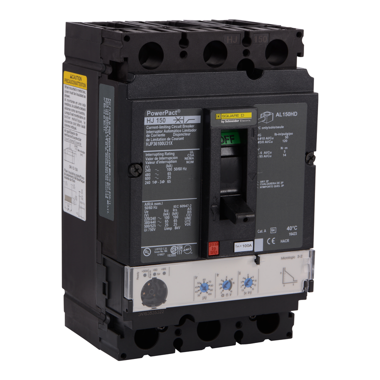 Schneider Electric HJP36100U31X Molded Case Circuit Breaker 600V 100A