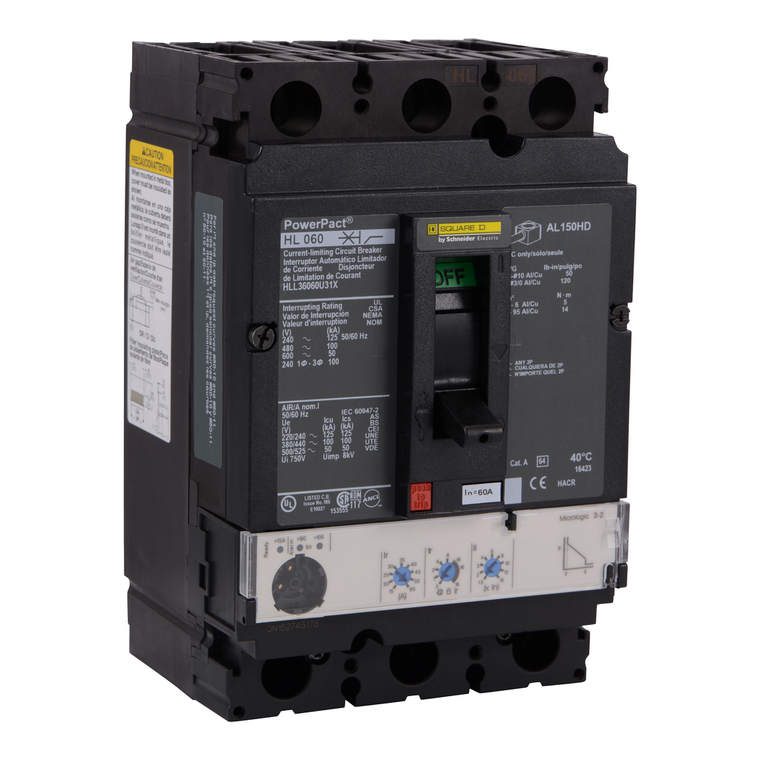 Schneider Electric HLL36060U31X Molded Case Circuit Breaker 600V 60A