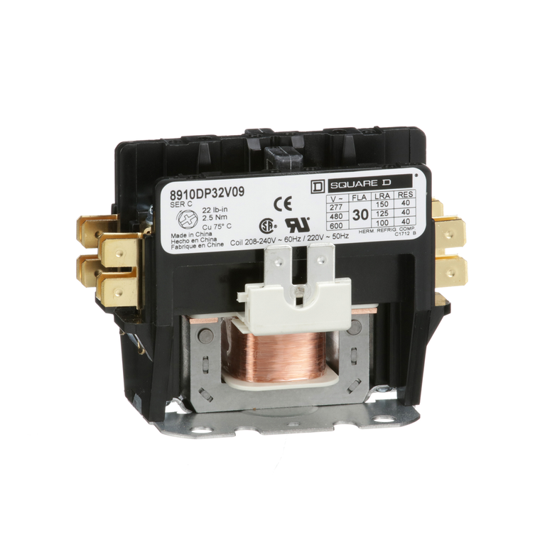 Schneider Electric 8910DP32V09 Contactor 600Vac 30Amp Dp +Options
