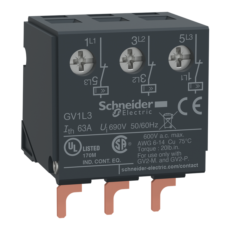 Schneider Electric GV1L3 Gv2Me-Gv2P Current Limiting