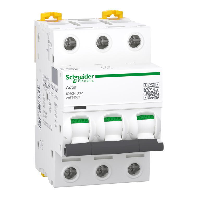 Schneider Electric A9F85332 Acti9 Ic60H 3P D 32A Mcb