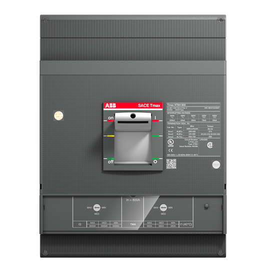 ABB XT6HU3600BFF000XXX Xt6H 800 Tma In=600A 3P F F Ul