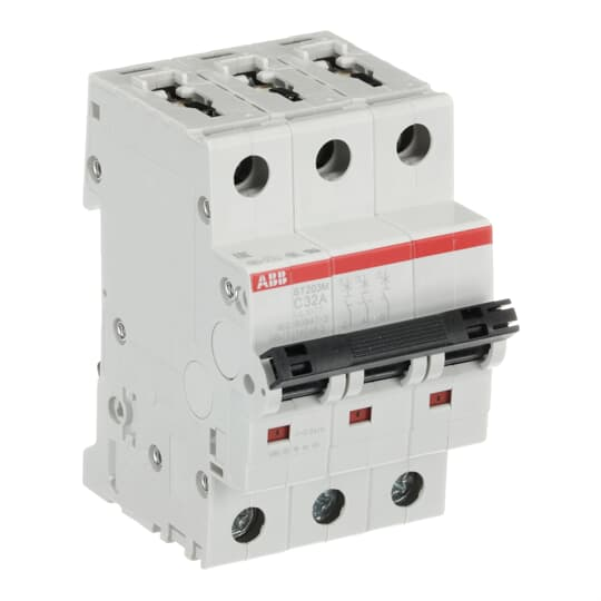 ABB ST203M-C32 3-Pole Miniature Circuit Breaker, 32A, UL1077 Certified - High-Performance Protection for Industrial and Commercial Applications