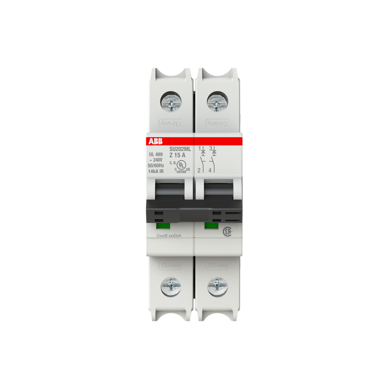 ABB SU202ML-Z15 Mcb Su200Ml 2P Z 15A Ul 489