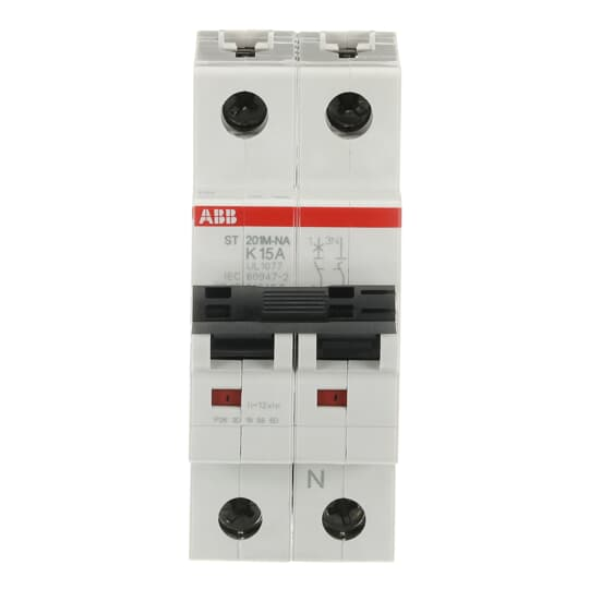ABB ST201M-K15NA Mcb St200M 1P+Na K 15A Ul1077