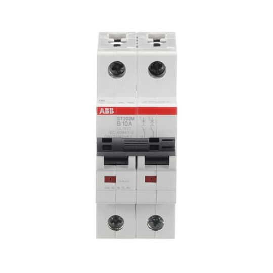 ABB ST202M-B10 Miniature Circuit Breaker - 2-Pole, 10A, UL1077 Compliant for Reliable Electrical Protection