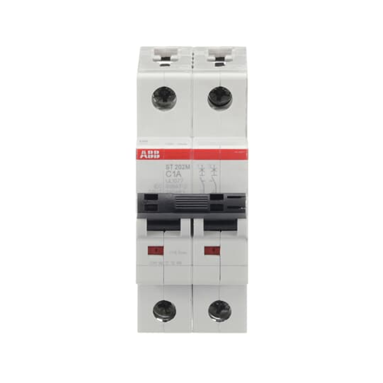 ABB ST202M-C1 Miniature Circuit Breaker, 2-Pole, 1A, UL1077 Certified - Reliable Protection for Electrical Circuits