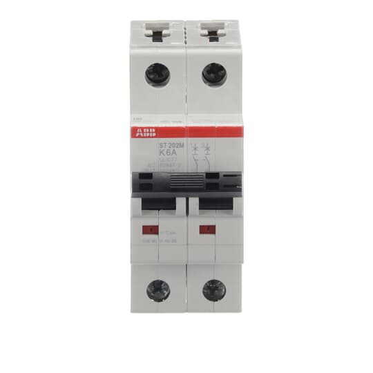 ABB ST202M-K6 2-Pole Miniature Circuit Breaker, 6A, UL1077 Compliant  High Inrush Current Tolerance and 10kA Breaking Capacity for Residential and Commercial Use