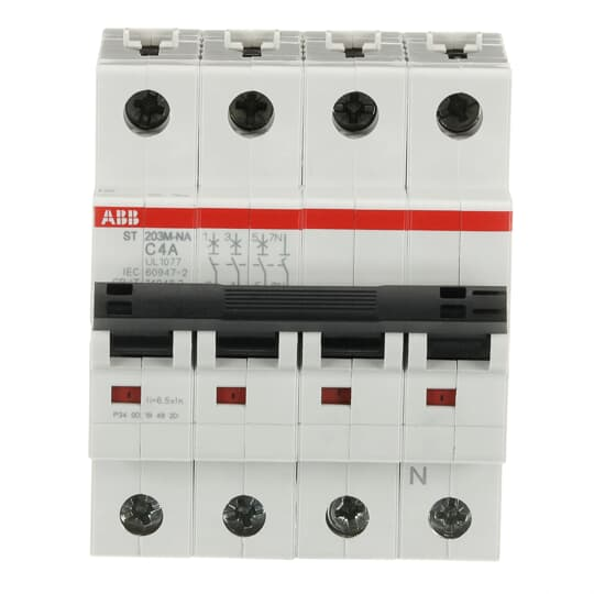 ABB ST203M-C4NA Mcb St200M 3P+Na C 4A Ul1077