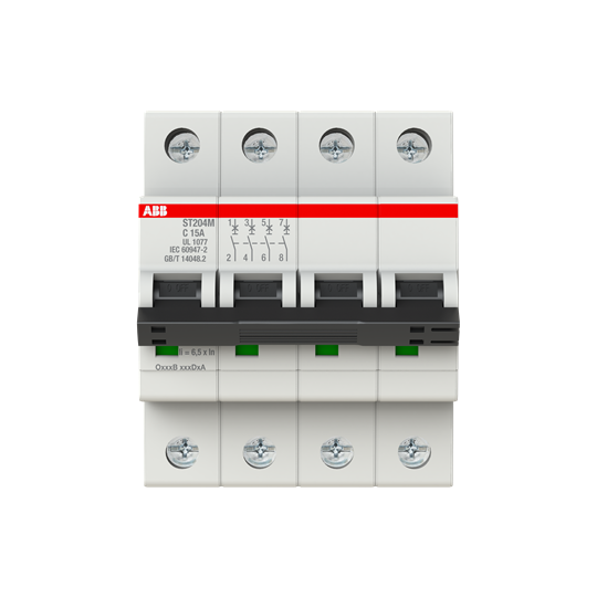 ABB ST204M-C15 Mcb St200M 4P C 15A Ul1077