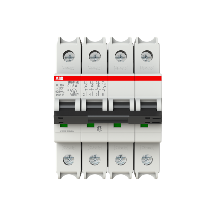 ABB SU204ML-C1.6 Mcb Su200Ml 4P C 1.6A Ul 489
