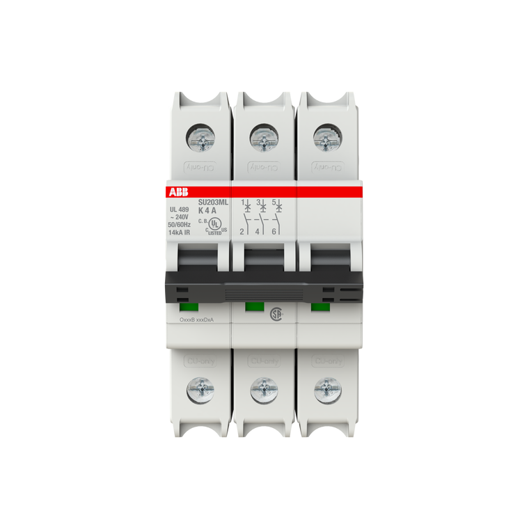 ABB SU203ML-K4 Mcb Su200Ml 3P K 4A Ul 489