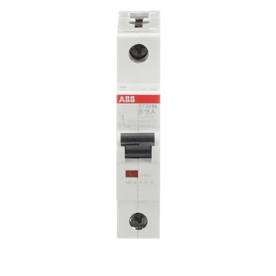 ABB ST201M-B15 Miniature Circuit Breaker - 15A, Single-Pole, 10kA Breaking Capacity, UL1077 Certified