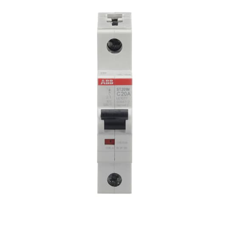 ABB ST201M-C20 1-Pole 20A Miniature Circuit Breaker - UL1077 Compliant for Reliable Electrical Protection