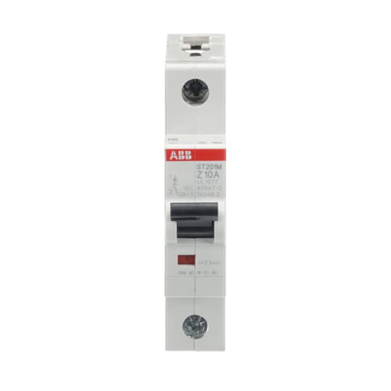 ABB ST201M-Z10 Miniature Circuit Breaker, 1P, 10A, UL1077 Certified - Precision Z-Characteristic Curve for Reliable Electrical Protection