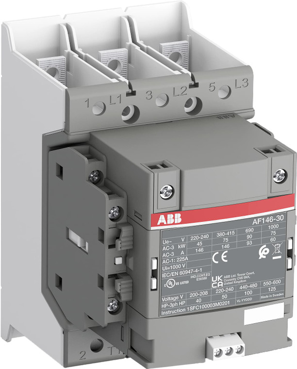 ABB AF146-30-22B-32 3P Bar,  200A, 48-130V 50/60Hz Dc, 2/2