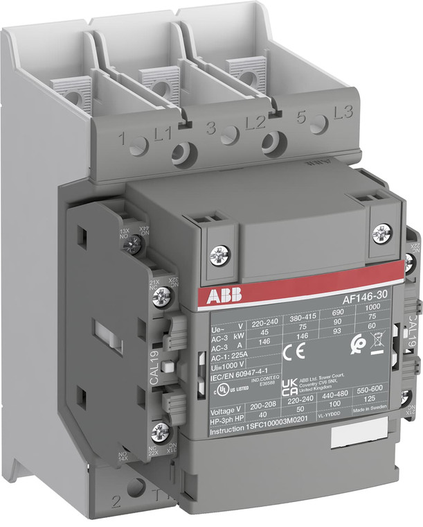 ABB AF146-30-22B-42 3P Bar,  200A,  110-120 V 50/60 Hz, 2/2