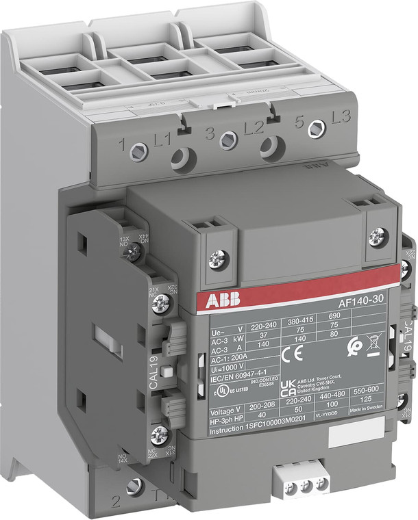 ABB AF140-30-22-32 3P,  200A,  48-130V 50/60Hz Dc, 2/2