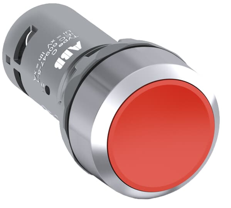 ABB CP1-30R-02 Compact Flush Pb Mom. Red,  2Nc
