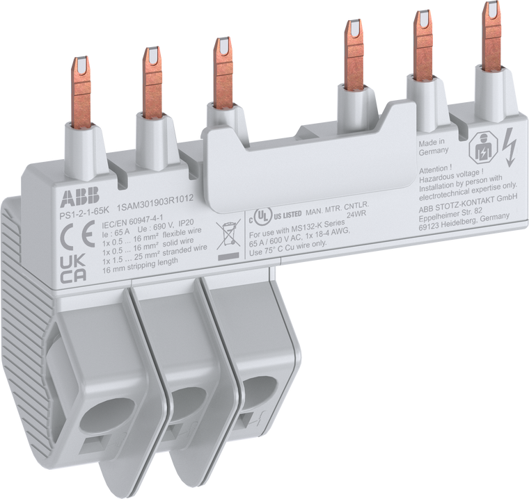 ABB PS1-2-1-65K Ms132 65A 3Ph Busbar 2Mms 1Aux