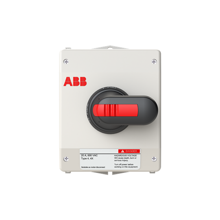 ABB EOT520N3CAX-PB1 Erss, 20A-Nf, 3C, N4Xss, Bl Pistol, Ul508, Aux