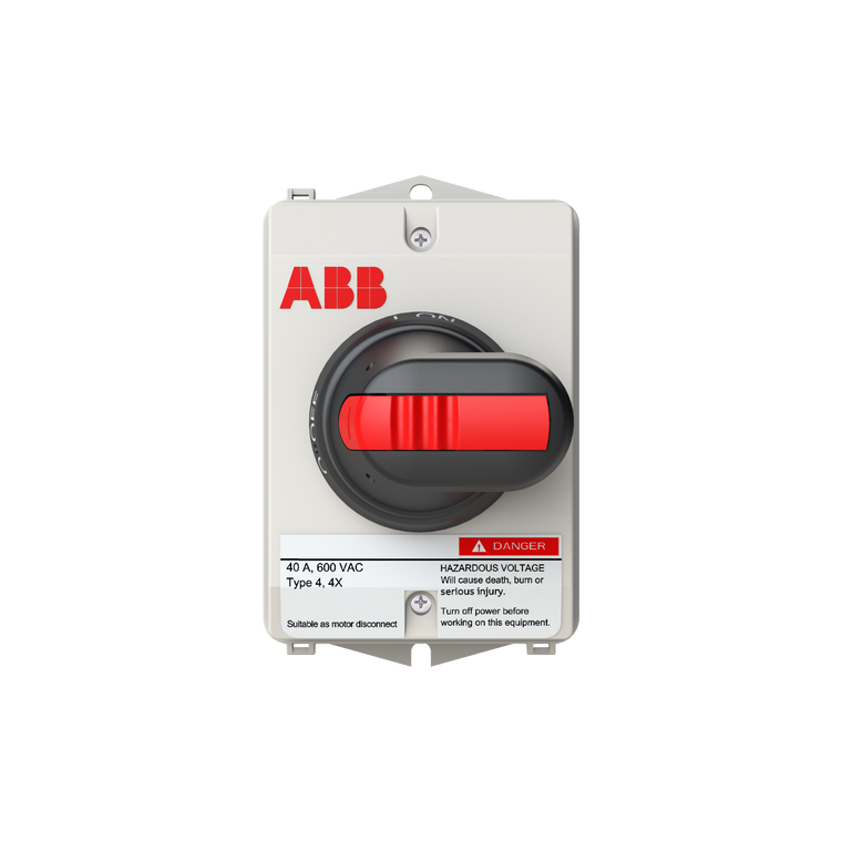 ABB EOT540N3PAX-PR1 Erss, 40A-Nf, 3P, N4Xss, R Pistol, Ul508, Aux