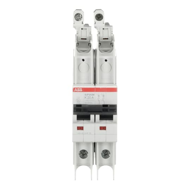 ABB PLU702M-K20 20A 2-Pole Miniature Circuit Breaker, 240V/35Ka & 277V/14Ka - Reliable Overload and Short Circuit Protection for Residential and Commercial Use