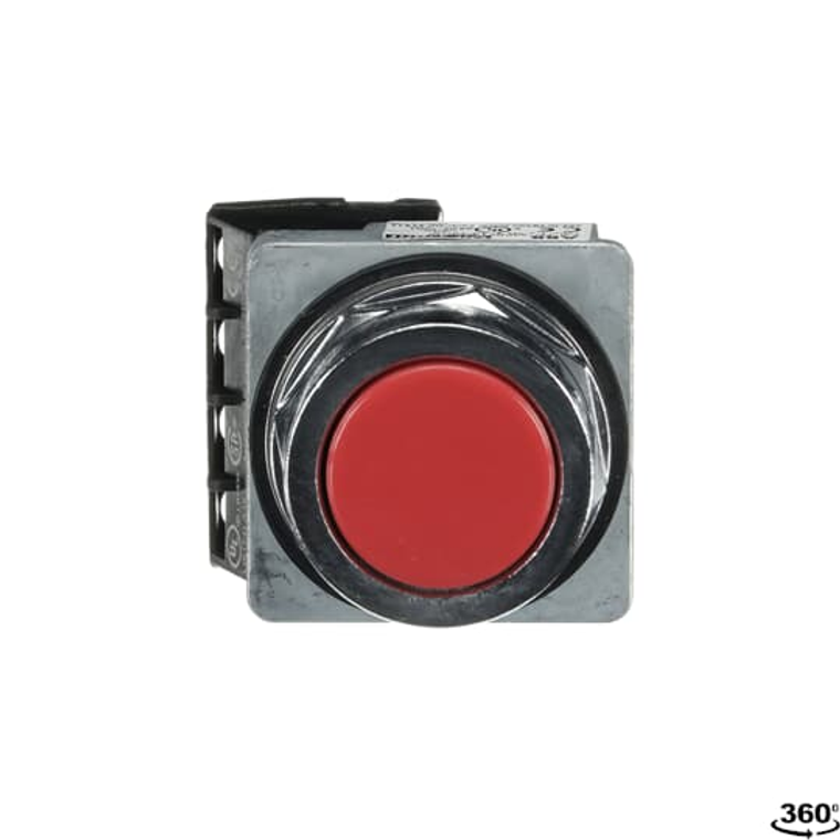 ABB A3PBF1-600R-10 Flush Red Push Button, 30mm Momentary Action with 1NO Contact for Industrial Control Panels