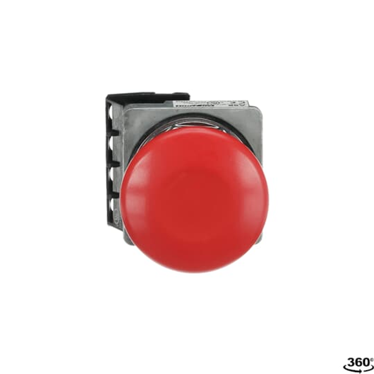 ABB A3PP42-600R-01 Industrial Push-Pull Pilot Device with 44mm Red Mushroom Cap and 1NC Contact