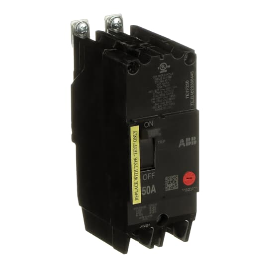 ABB TEYF250 Teyf 2 Pole 50 Amp Circuit Breaker  Compact Design with Quick-Make/Break Mechanisms and Versatile Bolt-On Mounting for Grounded 480Y/277 Vac Systems