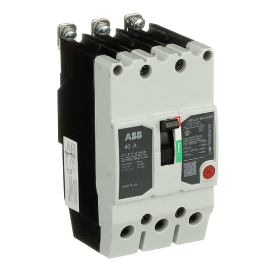 ABB TEYL3040B Teyx Circuit Breaker 3P 40A - Compact, Reliable, and Customizable for Grounded 480Y/277 Vac Systems