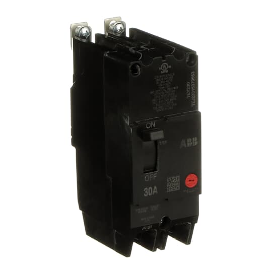 ABB TEY230 Tey 2 Pole 30 Amp Circuit Breaker - Compact Design with Quick-Make/Quick-Break Mechanism for Grounded 480Y/277 Vac Systems