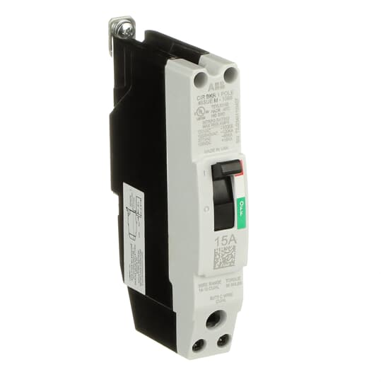 ABB TEYL1015B 15A 1-Pole Circuit Breaker - 65Ka, 480/277V, Quick-Make/Break Mechanism
