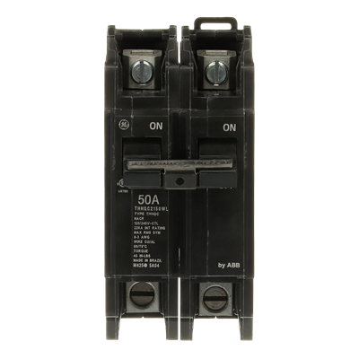 ABB THHQC2150WL Circuit Breaker 2P 50A - Compact Q Line Series with Thermal-Magnetic Operation and DIN Rail Compatibility