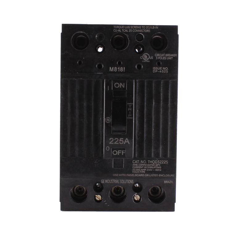ABB THQD32225WL 3P 240V 22K Ic 225 Amp W/Lugs