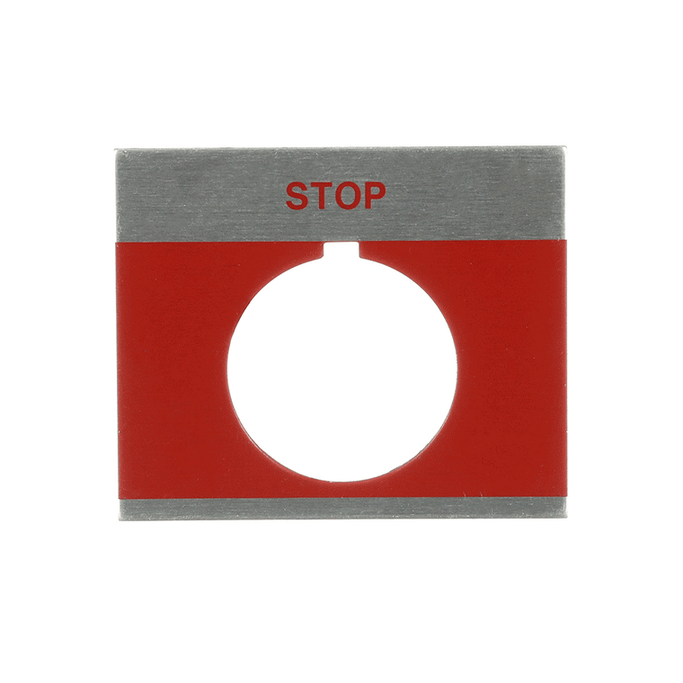 ABB CR104PXN2RP040 Nameplate, Stop (Red), Lrg