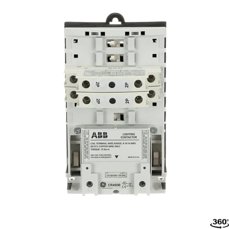 ABB CR463L04AJA Lighting Contactor-Open, 30A Capacity, 2-12 Poles, Electrically Held with Contact Position Indication and Easy Conversion NO/NC Power Poles