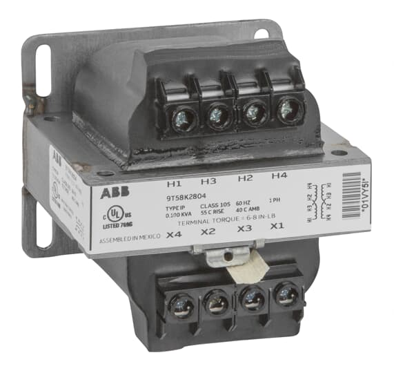 ABB 9T58K0065 1C Transformer - 0.15Kva, 575230-115/95V, High Efficiency & Durability for Machine Tool Applications