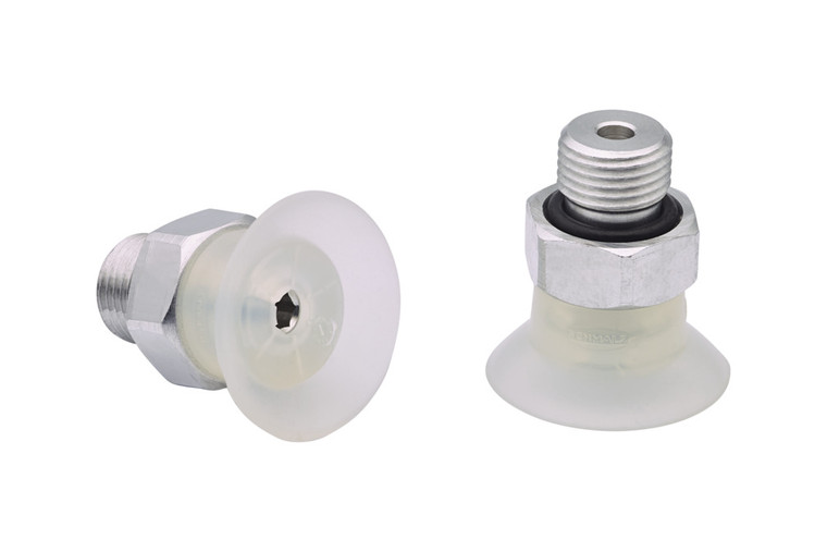Schmalz SUF-15-SI-55-M5-AG Flat suction cup (round) for process safe handling of smooth or slightly rough surfaces